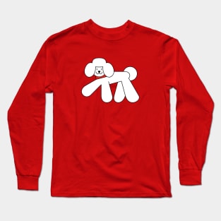 Walking White Poodle Dog Long Sleeve T-Shirt